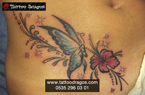 Kelebek Çiçek Tattoo