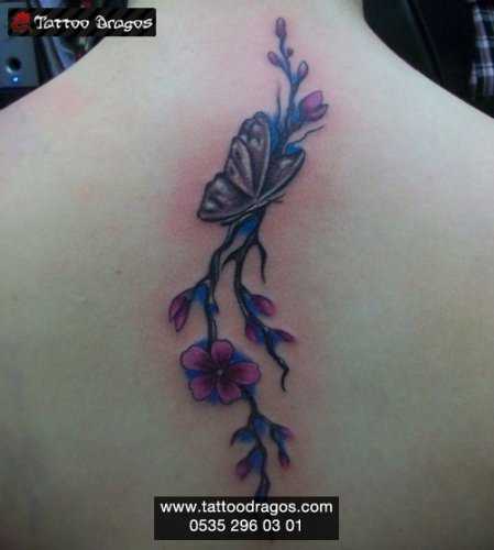 Kelebek Çiçek Tattoo